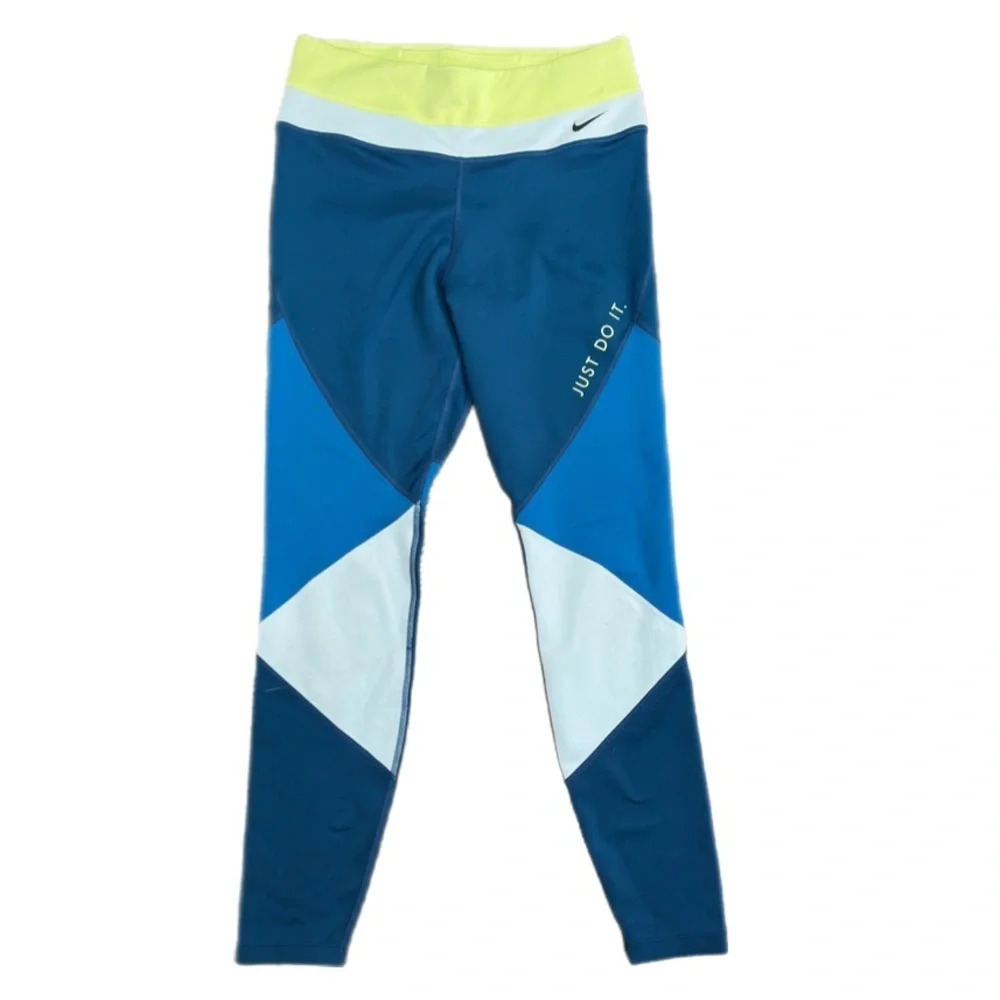 Nike Training One leggings in color block blue - Picture 2 of 4